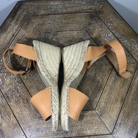 J Crew Leather Espadrille Wedge Sandals Size 9 - Picture 4 of 6